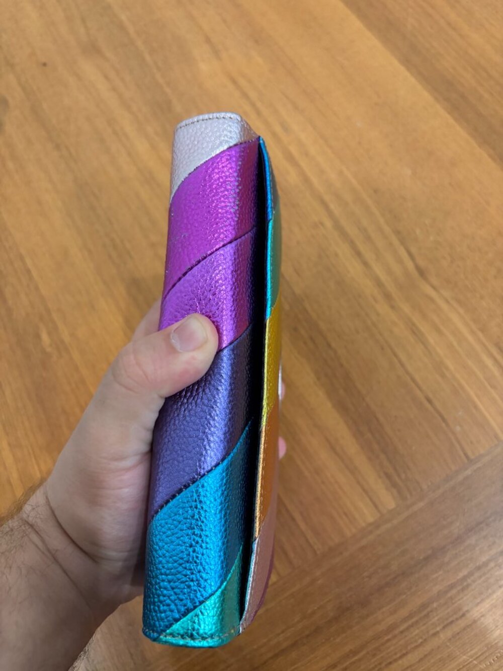 Kurt Geiger London Kensington Metallic Rainbow Crossbody Wallet ( has damage ) - Picture 7 of 7